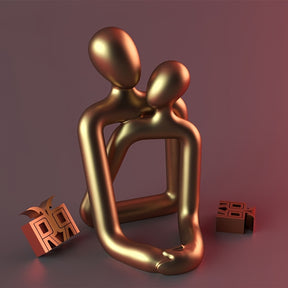 Escultura Abstrata Casal em Resina Decorativa | A Casa Gênia